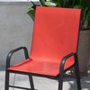 Flash Furniture Red Outdoor Stack Chair w Flex Material, 4PK 4-JJ-303C-RD-GG